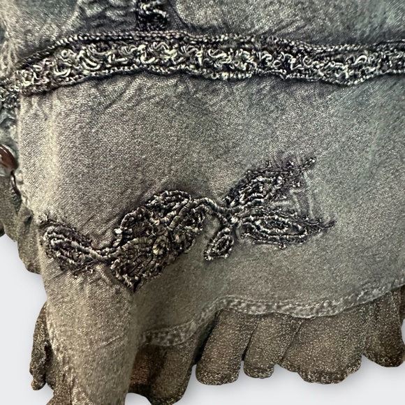 Romantic ROAMANS Forest Green Top 16W | Boho Gypsy Embroidered Revival Y2K Retro - Picture 8 of 10